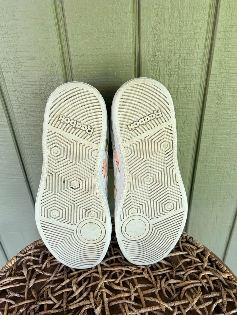 Reebok Club C 85 White Graphic Face Line Art Sneakers FU6817 Womens Size